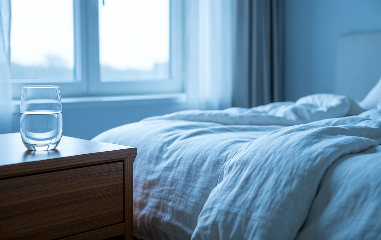 Pokojná atmosféra spálne pri úsvite